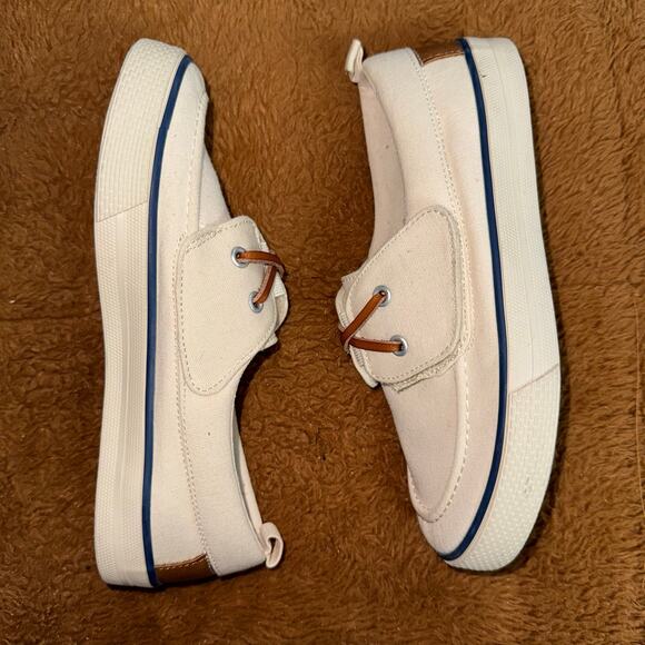 Gymboree Toddler Canvas Slip-On Boat Shoes Size 2 – Cream & Tan - Picture 8 of 10